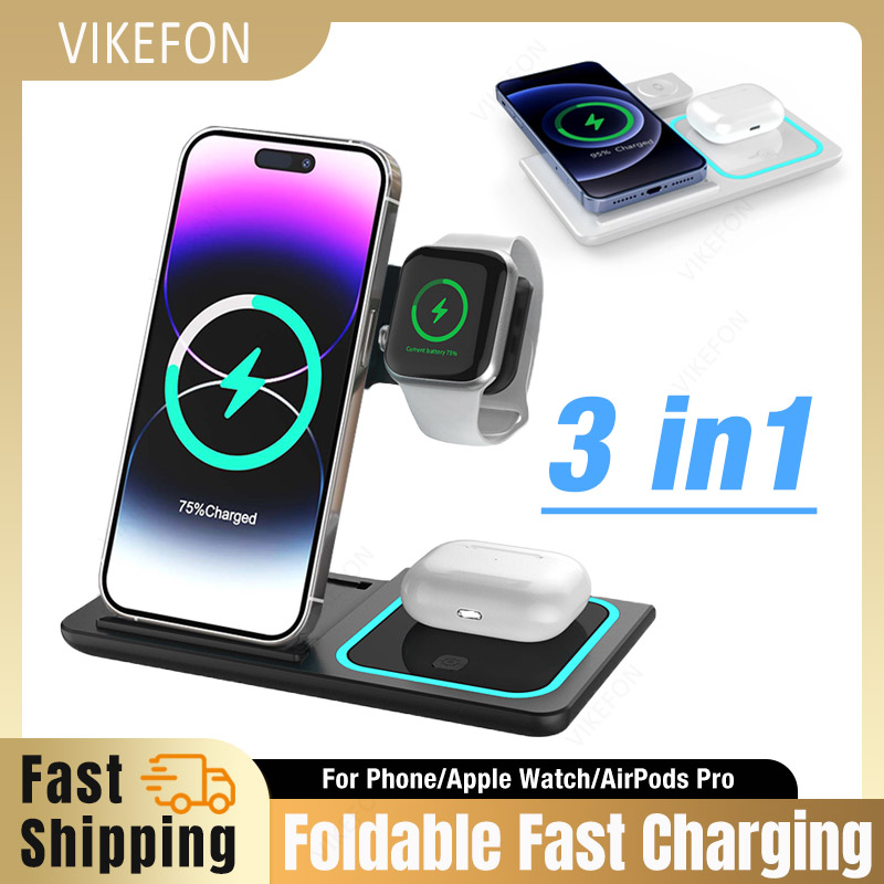 Smartwatch Phone Watches - 3 em 1 carregador sem fio