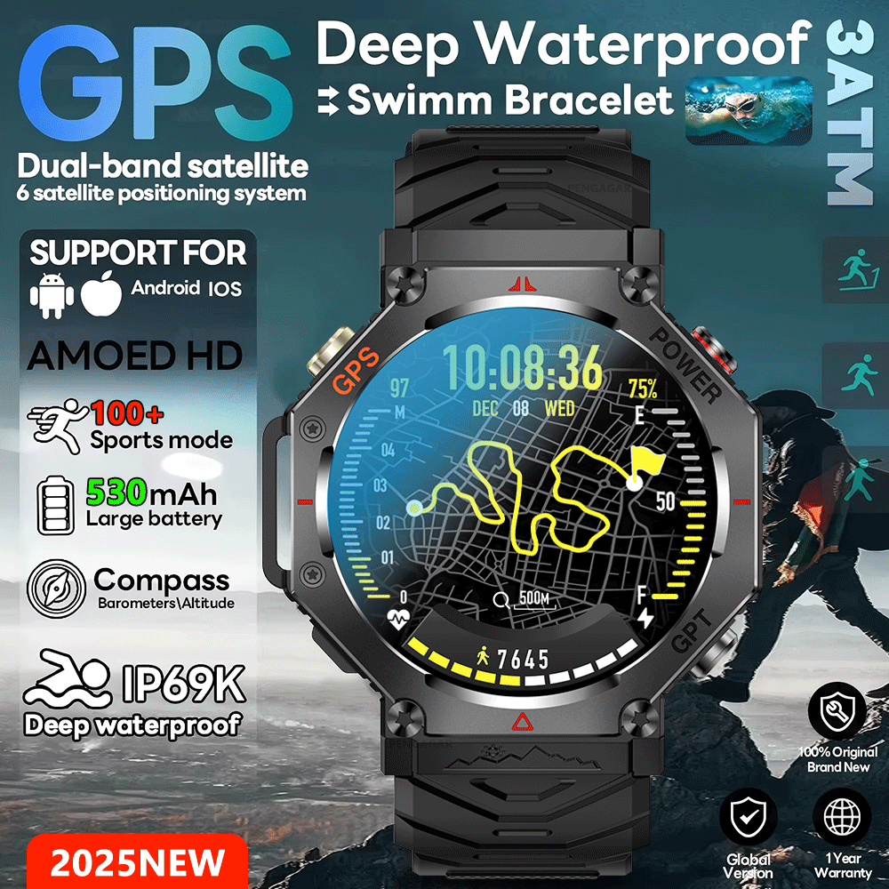Smartwatch Rugged Watches For Men - Novo Smartwatch GPS T-Rex 3 Ultra