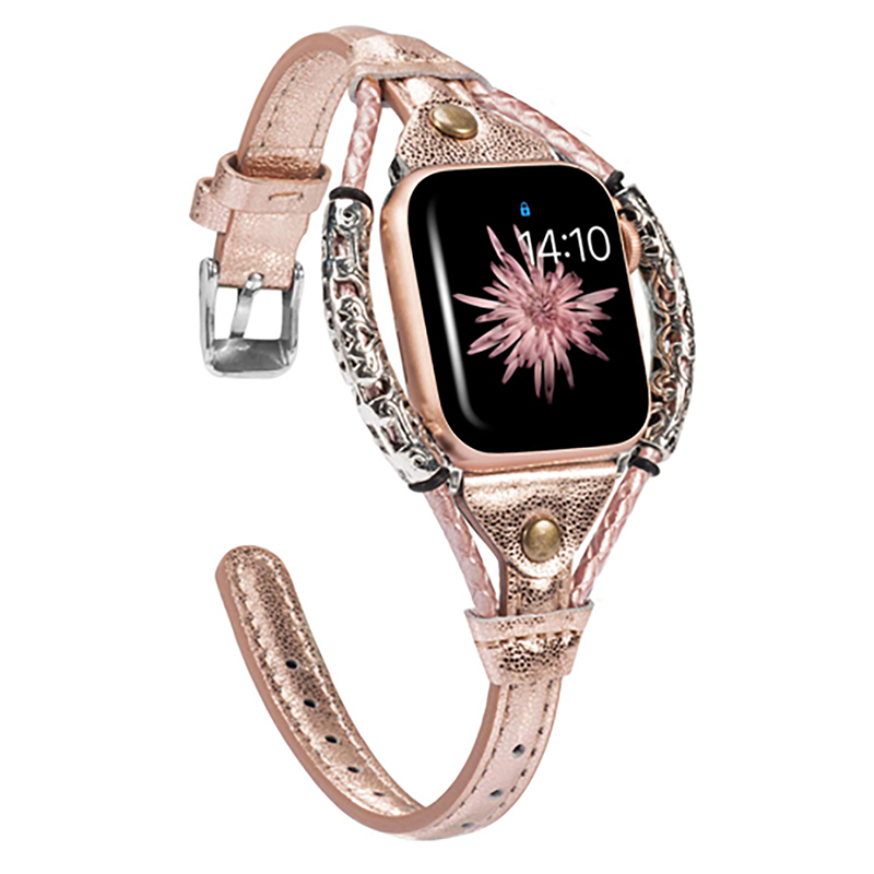Smartwatch Luxury Watches For Women - Pulseira de couro genuíno para apple