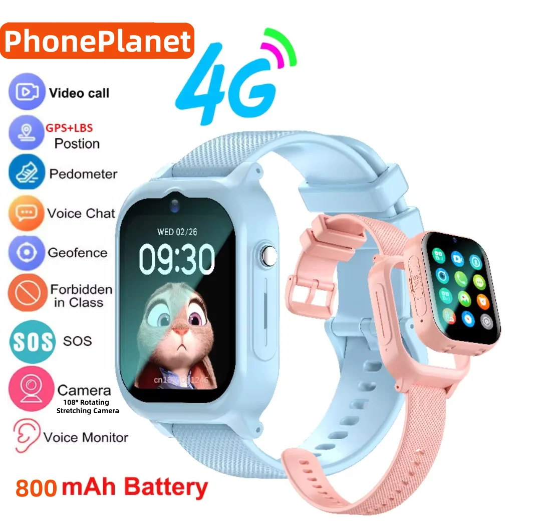 Smartwatch Watches For Boys - Relógio Inteligente Infantil 4G com GPS,