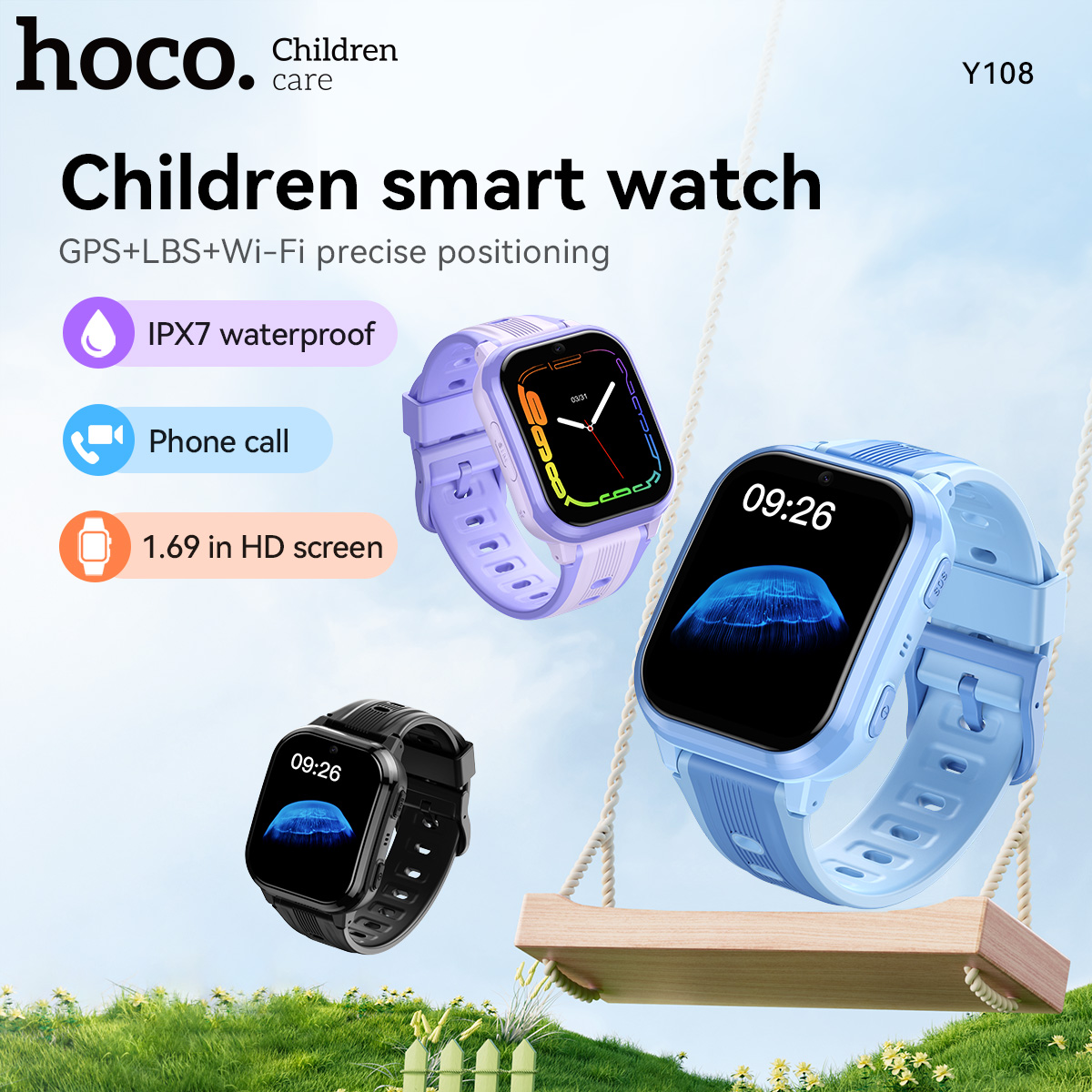 Smartwatch Watches For Boys - Relógio inteligente infantil HOCO Y108 com