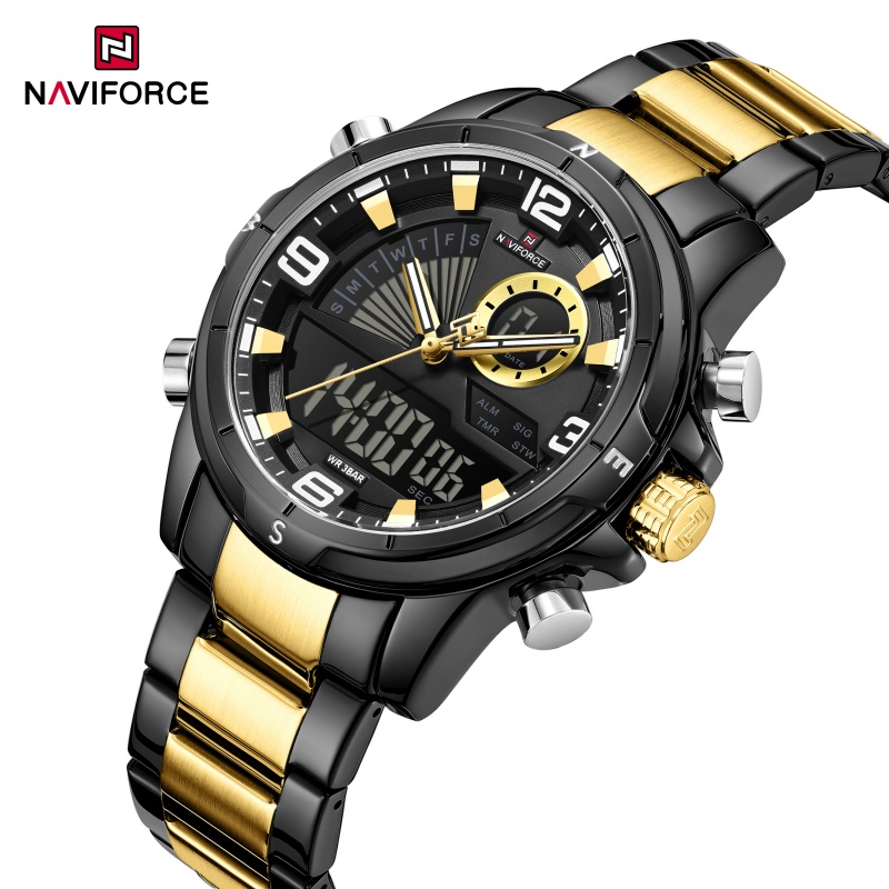 Analog Quartz Watch - Relógio Masculino NAVIFORCE com Duplo Display,