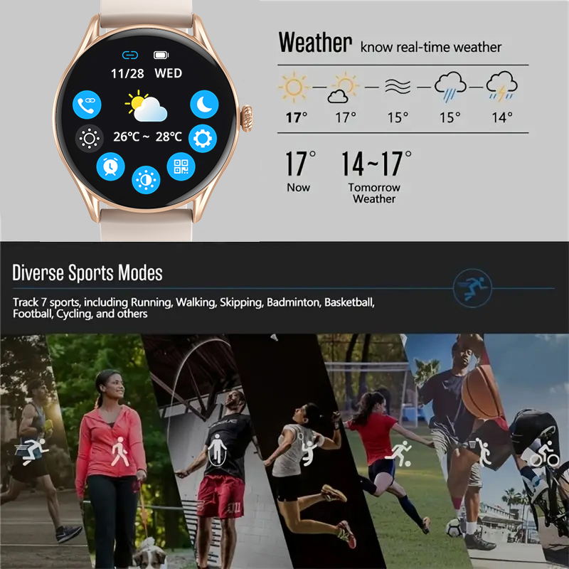 Aiweile-relógio inteligente pa - Smartwatch Iphone Watches For Women avaliação e preço