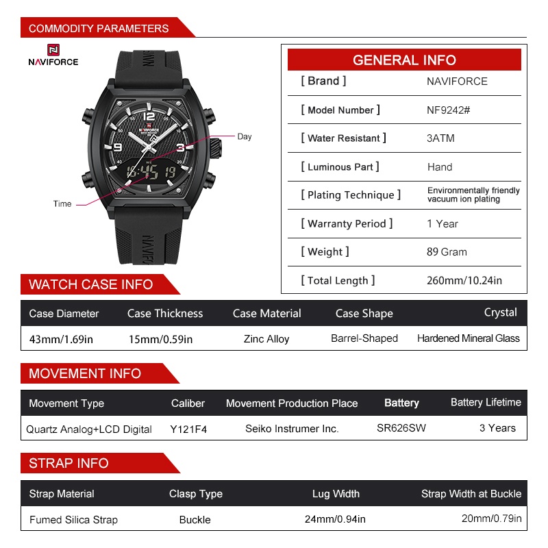 Relógio Masculino NAVIFORCE co - Analog Quartz Watch avaliação e preço