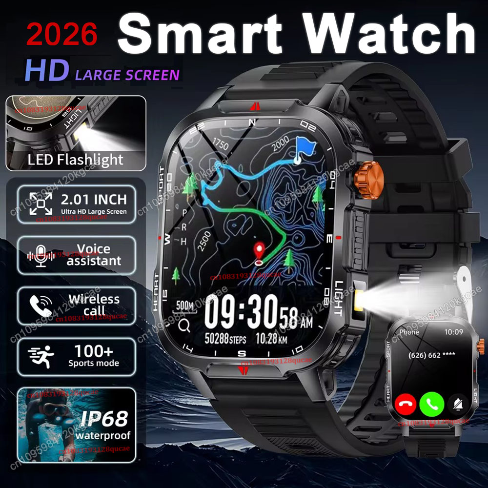 Novo Smartwatch Militar Robust - Smartwatch Rugged Watches For Men avaliação e preço