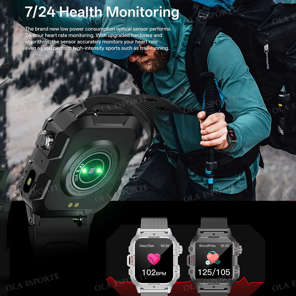 Novo Smartwatch Militar Robust - Smartwatch Rugged Watches For Men avaliação e preço