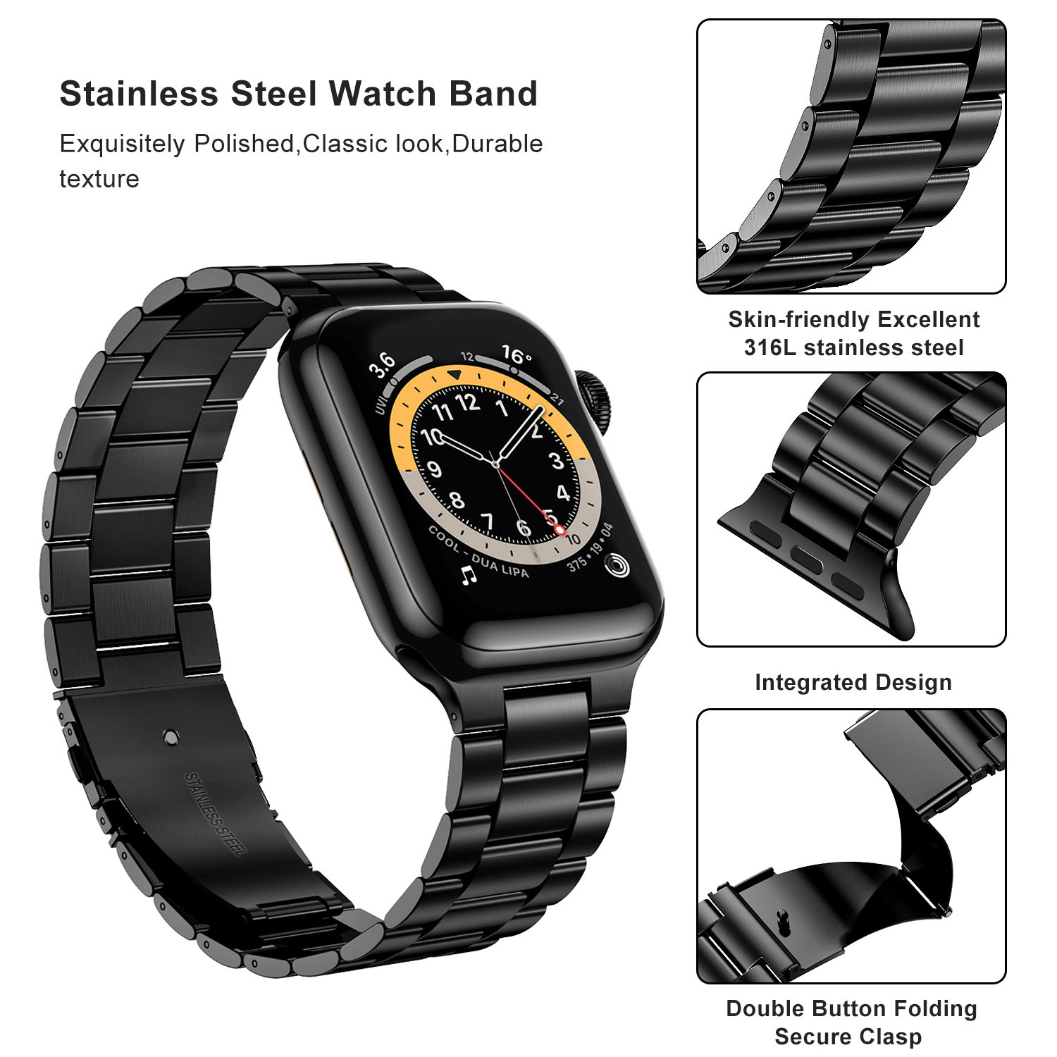 Pulseira de aço inoxidável par - Smartwatch Luxury Watches For Women avaliação e preço