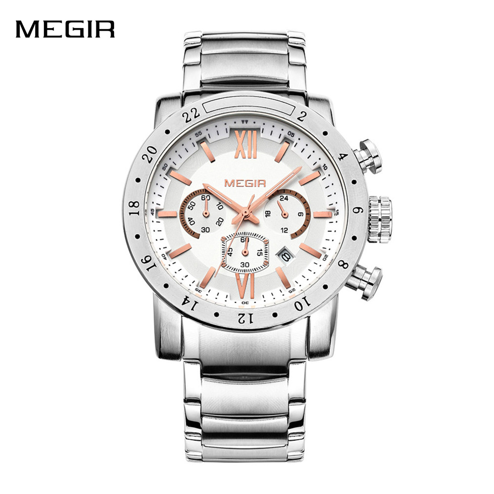 Megir relógios casuais de aço  - Smartwatch Digital Watches For Men avaliação e preço
