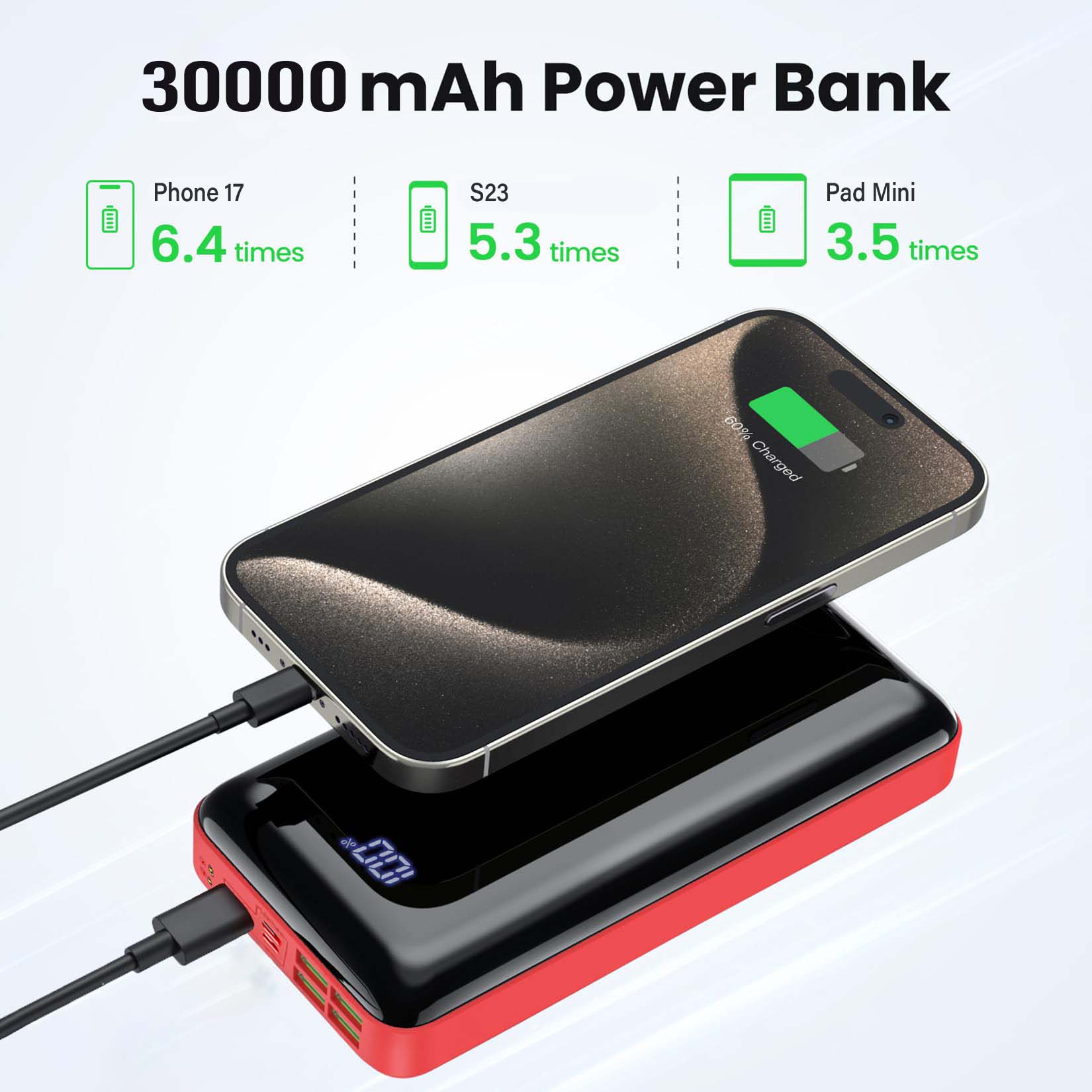 Carregador Portátil 30000mAh P - Smartwatch Phone Watches avaliação e preço