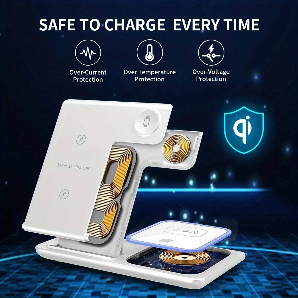 3 em 1 carregador sem fio dobr - Smartwatch Phone Watches avaliação e preço