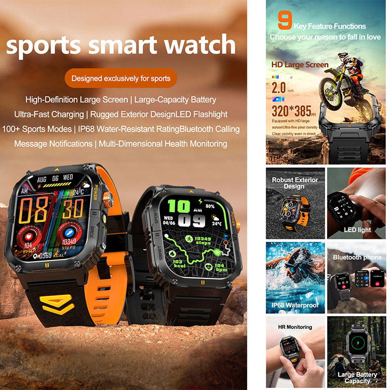 Relógio Inteligente Masculino  - Smartwatch Rugged Watches For Men avaliação e preço