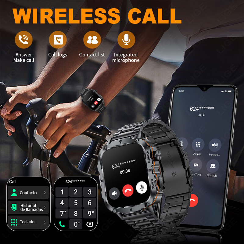 Lige 2025 relógio inteligente  - Smartwatch Rugged Watches For Men avaliação e preço