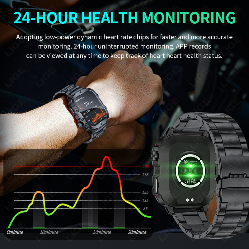 2026 robusto militar de fitnes - Smartwatch Rugged Watches For Men avaliação e preço