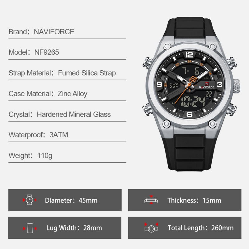 Relógio masculino NAVIFORCE co - Analog Quartz Watch avaliação e preço