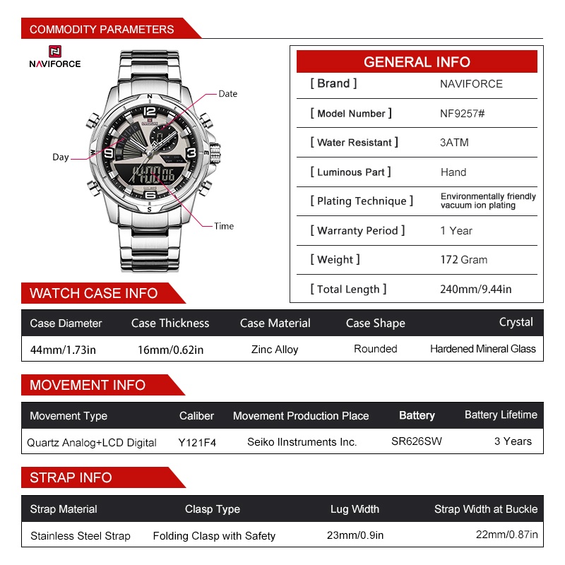 Relógio Masculino NAVIFORCE co - Analog Quartz Watch avaliação e preço
