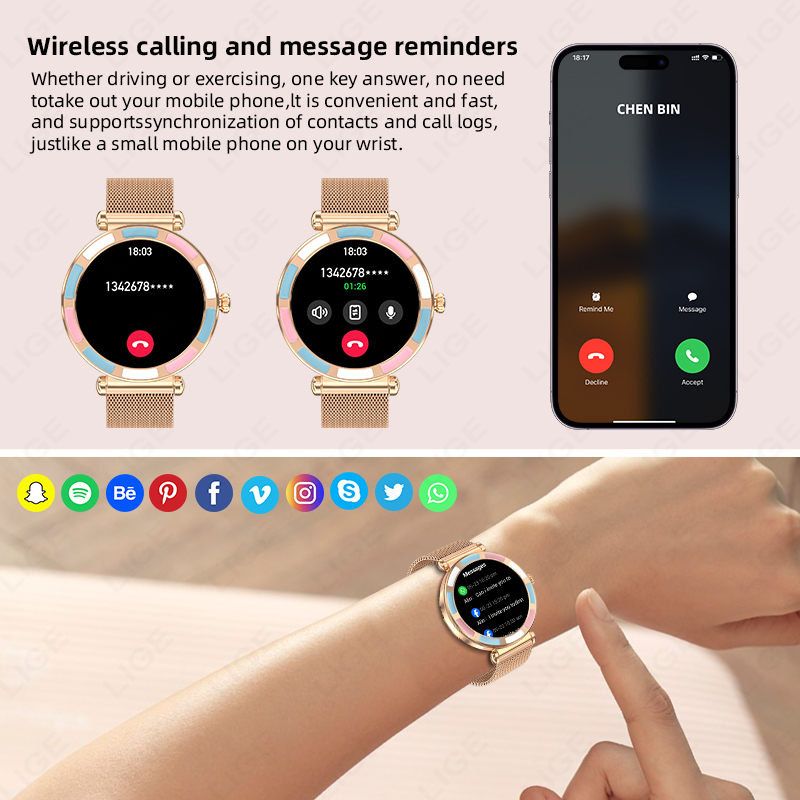 Relógio Inteligente de Luxo LI - Smartwatch Luxury Watches For Women avaliação e preço